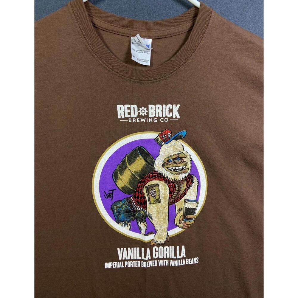 RED BRICK BREWING COMPANY TSHIRT ATLANTA GEORGIA BREWERY 2XL XXL VANILLA GORILLA